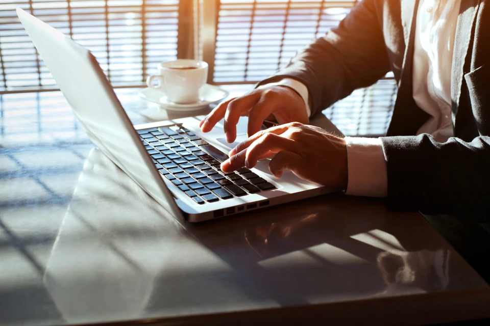 Person working on laptop